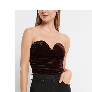 Velvet corset strapless top